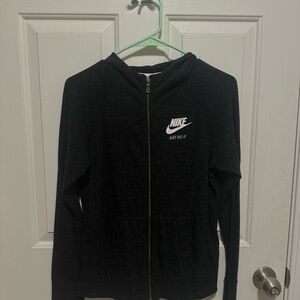 Nike Charcoal Dark Gray lightweight zip up Hoodie